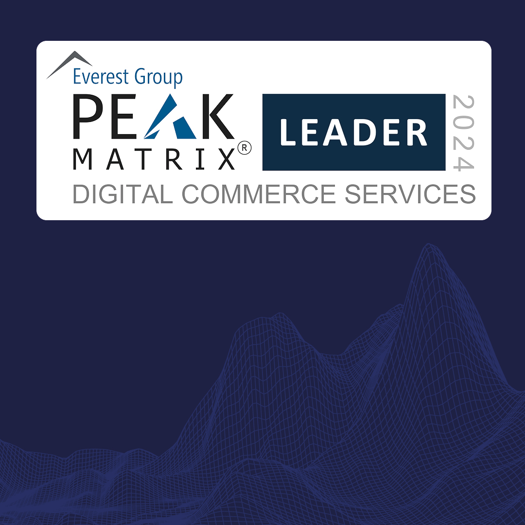 A badge showcasing Merkle's status in Everest's PEAK Matrix assessment for Digital Commerce Services